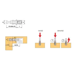 Asta di collegamento per eccentrico QUICK / 10 pz
