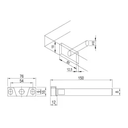 Mensola a scomparsa 8 x 150 mm