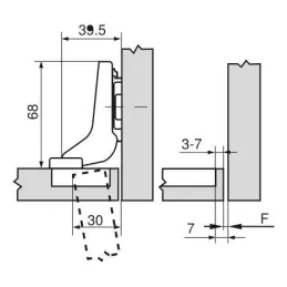 Cerniera ad applicazione 110° CLIP TOP - BLUMOTION / ONYX