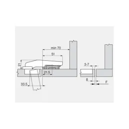 Cerniera ad angolo cieco 95° CLIP TOP con ammortizzazione / Onyx