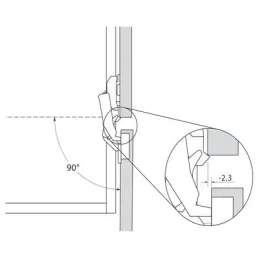 Cerniera a scodellino CLIP 155° a ingombro zero con ammortizzazione