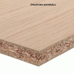 Pannello truciolare impiallacciato ADUST A-B / Rovere RUSTIK Trhlinový