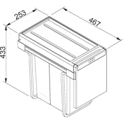 Cestino estraibile FRANKE CUBE 30 / 1 contenitore da 20 l, 1 contenitore da 10 l