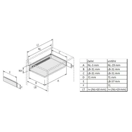 Metalbox Multitech 150 mm / Bianco
