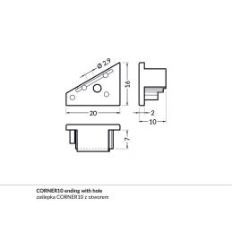 Set di terminali per profilo CORNER10 / Coppia