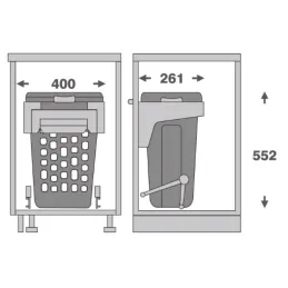 Cesto portabiancheria da bagno ribaltabile 35 L / Bianco