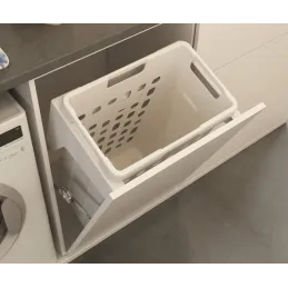 Cesto portabiancheria da bagno ribaltabile 35 L / Bianco