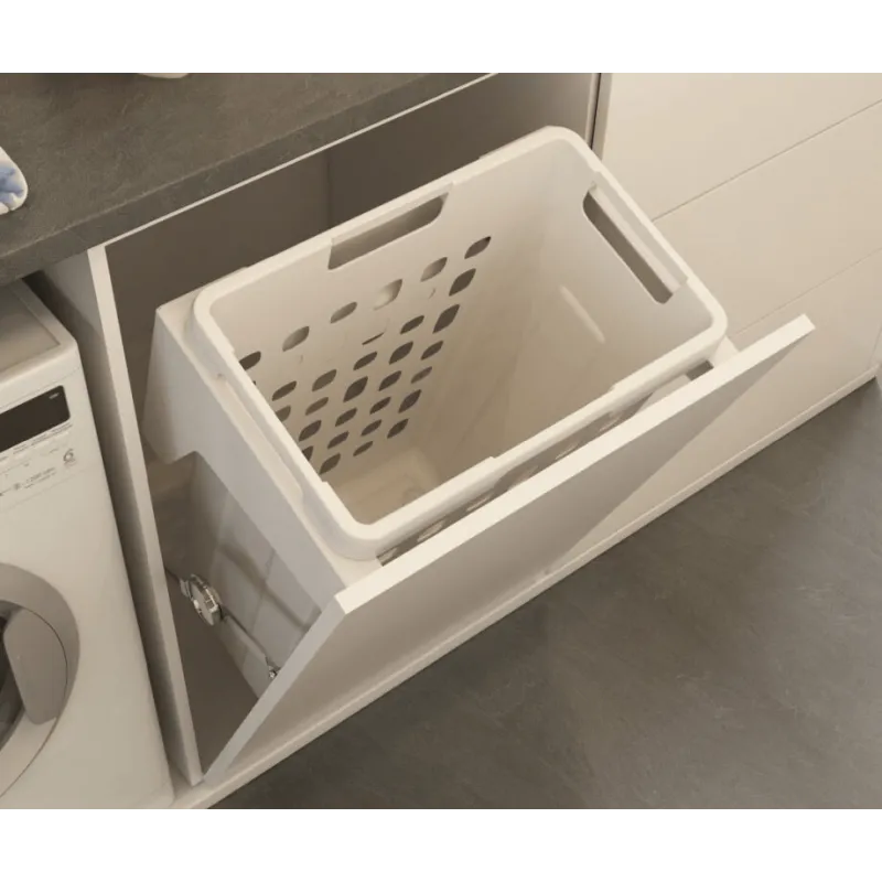 Cesto portabiancheria da bagno ribaltabile 35 L / Bianco