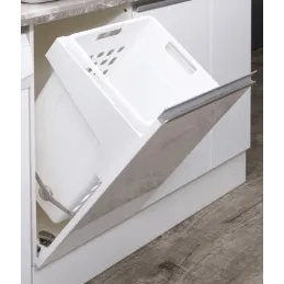 Cesto portabiancheria da bagno ribaltabile 48L / Bianco