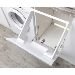 Cesto portabiancheria da bagno ribaltabile 48L / Bianco