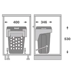 Cesto portabiancheria da bagno ribaltabile 48L / Bianco
