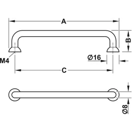 Maniglia AMANTE / Ottone spazzolato