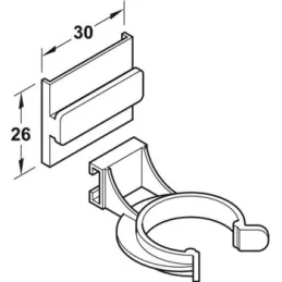 Supporto per zoccolo in plastica per piedino AXILO / Nero