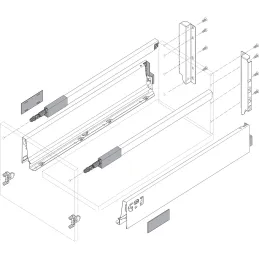 Cassetto da cucina BLUM - Antarobox "D" 224 mm con ringhiera TIP-ON / Bianco