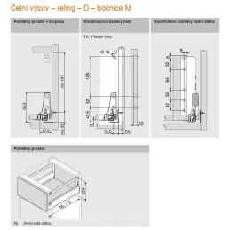 Cassetto da cucina BLUM - Antarobox "D" 224 mm con ringhiera TIP-ON / Bianco