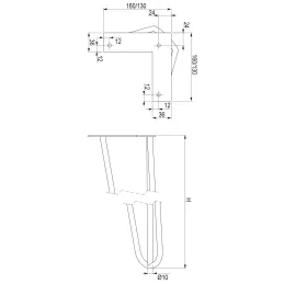 Gamba per tavolino HAIRPIN 420 mm / Bianca