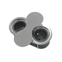 Presa da incasso SWING 2 x 230 V FRENCH / Acciaio inox
