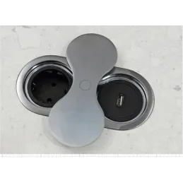 Presa da incasso SWING 2 x 230 V FRENCH / Acciaio inox