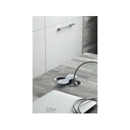 Presa da incasso SWING 2 x 230 V FRENCH / Acciaio inox