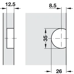 Cerniera per ante pieghevoli e a ribalta / Nichel