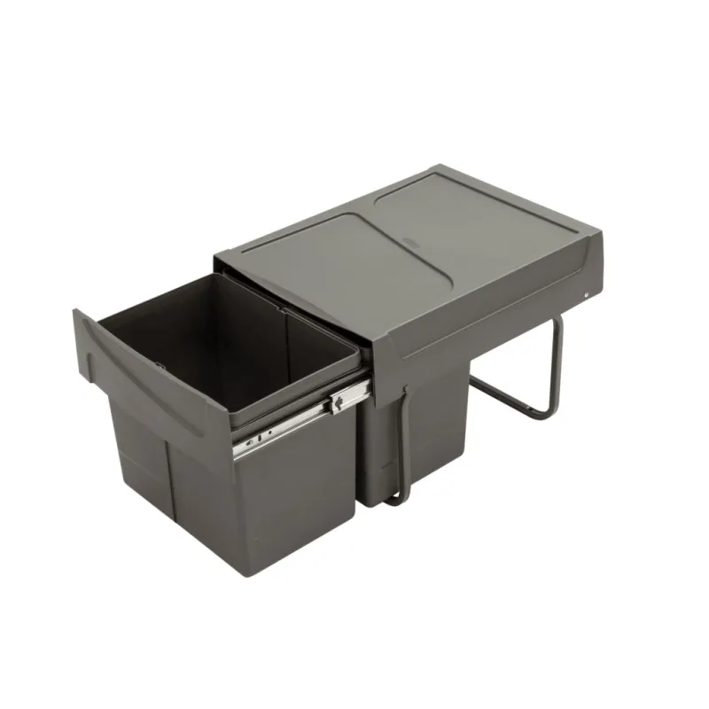Cestino estraibile con chiusura ammortizzata U40 15 + 15L / Grigio