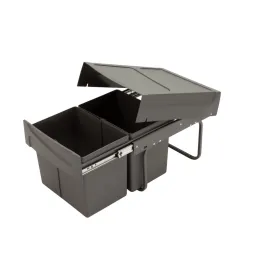 Cestino estraibile con chiusura ammortizzata U40 15 + 15L / Grigio