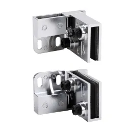 Cerniera per porta in vetro senza foratura - coppia / Cromo