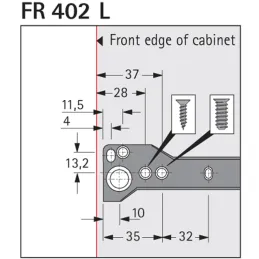 Estrattore standard con rotella HETTICH FR402 / Bianco