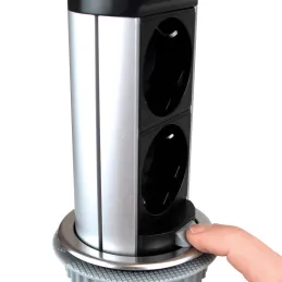Presa elettrica estraibile GALAXY 60 2x 230V + USB / Acciaio inox