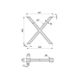 Gambe da tavolo X-CROSS / Nero opaco