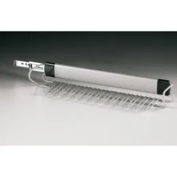 Portacravatte estraibile da 500 mm con ammortizzatore / Argento