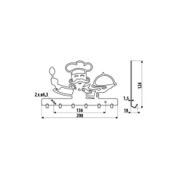 Appendiabiti da parete CHEF / Nero opaco