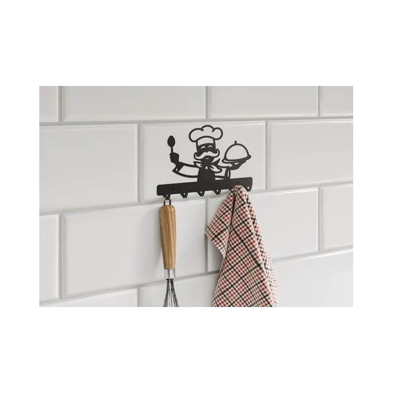 Appendiabiti da parete CHEF / Nero opaco