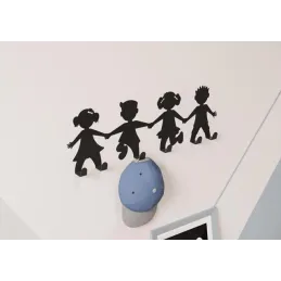 Appendiabiti da parete KIDS / Nero opaco