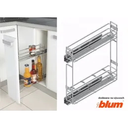 Cestello estraibile con guide BLUM e ammortizzazione / Cromo lucido
