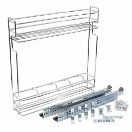 Cestello estraibile con guide BLUM e ammortizzazione / Cromo lucido