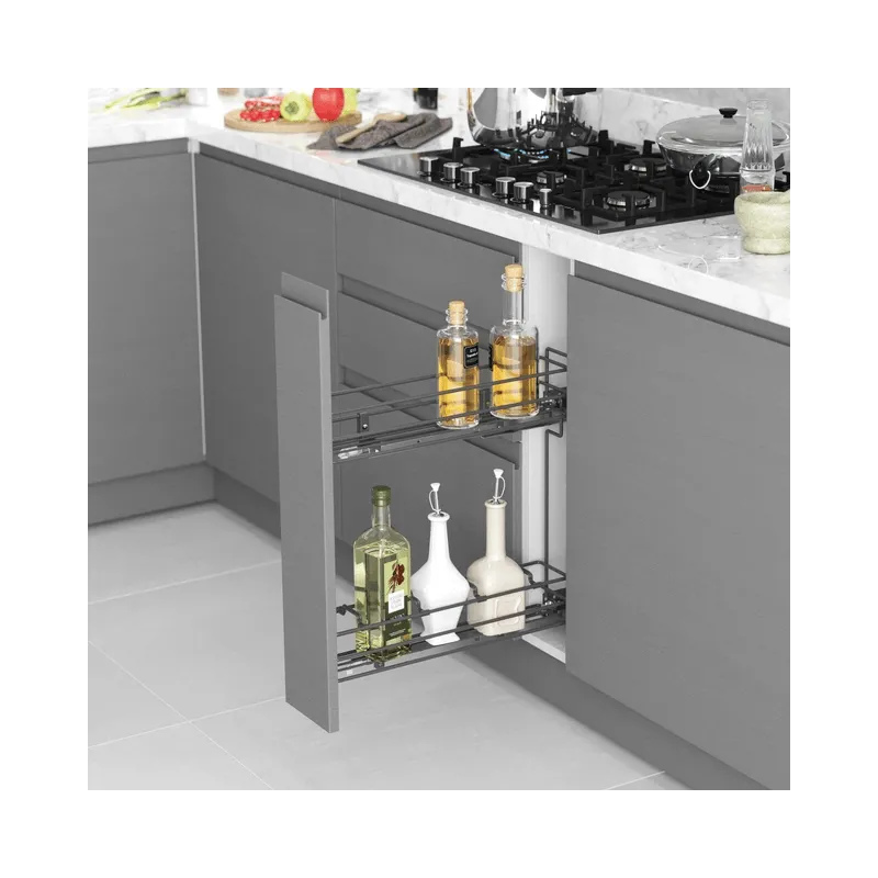 Cestello estraibile con guide BLUM e chiusura ammortizzata / Antracite