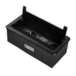 Presa a scomparsa integrata 2 x 230 V + 2 x ricarica USB + HDMI + RJ45 / Nero spazzolato
