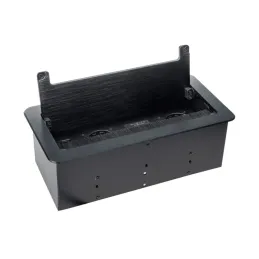 Presa a scomparsa integrata 2 x 230 V + 2 x ricarica USB + HDMI + RJ45 / Nero spazzolato
