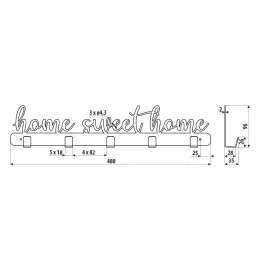 Appendino da parete SWEET HOME / Nero opaco