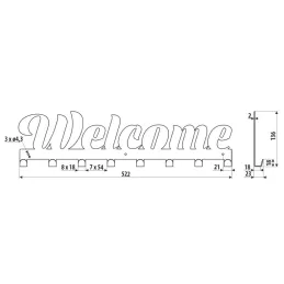 Appendiabiti da parete WELCOME / Nero opaco