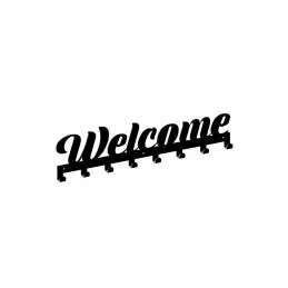 Appendiabiti da parete WELCOME / Nero opaco