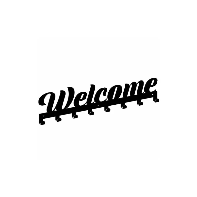 Appendiabiti da parete WELCOME / Nero opaco