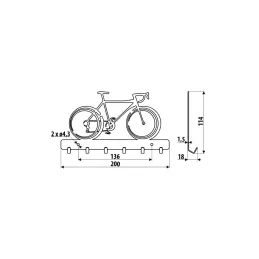 Appendiabiti da parete BIKE / Nero opaco