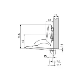 Cerniera sovrapposta per vetro BLUMOTION CRISTALLO 110° / Onyx