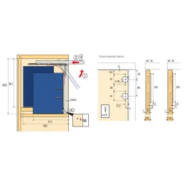 Ferramenta per ante a ribalta e a scomparsa HETTICH LIFT UP