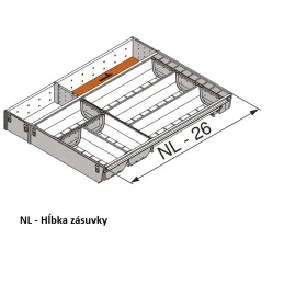 Portaposate interno per cassetto ORGA LINE TANDEMBOX / Acciaio inox - set
