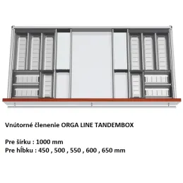 Portaposate interno per cassetto ORGA LINE TANDEMBOX / Acciaio inox - set