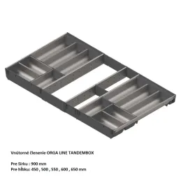 Portaposate interno per cassetto ORGA LINE TANDEMBOX / Acciaio inox - set