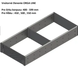 Organizzazione interna del cassetto ORGA LINE / Inox - set